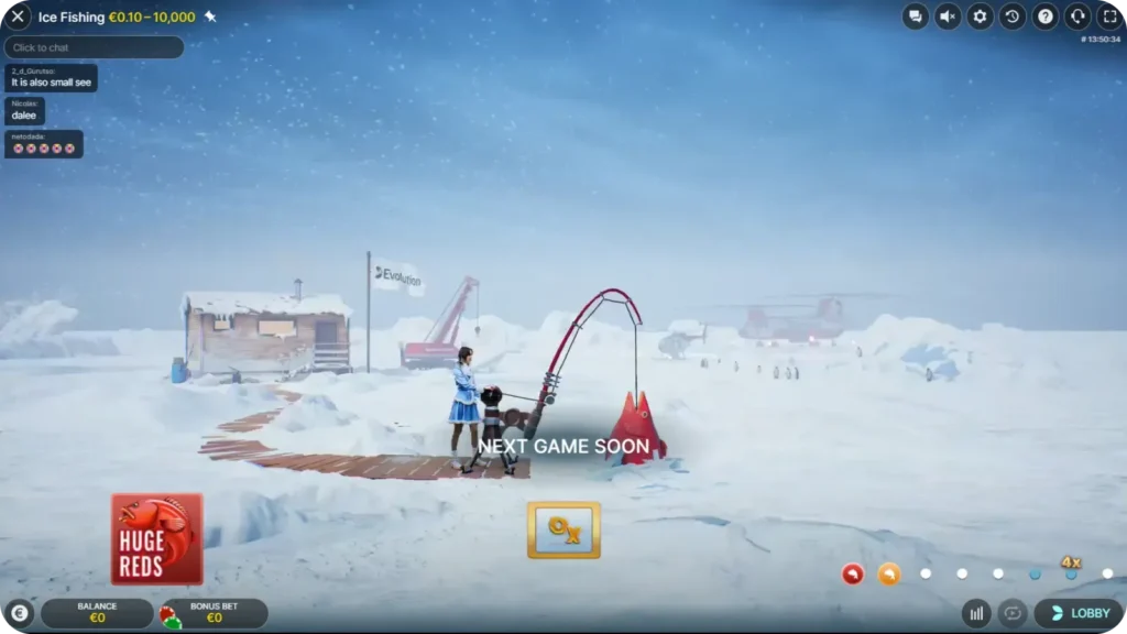 Ice Fishing bonus features with fish values and multipliers for UK players