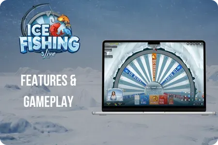 Ice Fishing casino game gameplay with wheel and bonus features for UK players