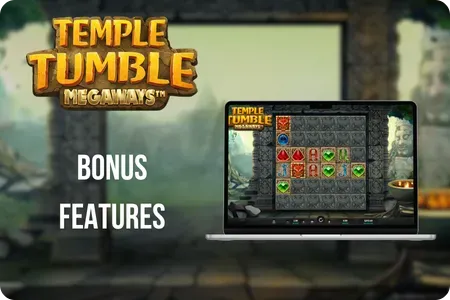 Temple Tumble Megaways bonus features screen